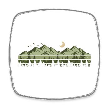 Berge Wald Natur Bäume Outdoor Naturliebhaber - Viereckiger Kühlschrankmagnet - Weiß - Vorne