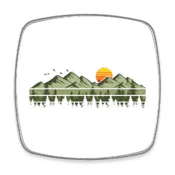 Berge Wald Natur Bäume Outdoor Naturliebhaber - Viereckiger Kühlschrankmagnet - Weiß - Vorne