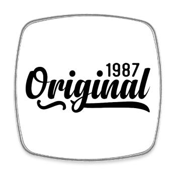 1987 Geburtstag 38 Jahre Alt, retro 1987 - Viereckiger Kühlschrankmagnet - Weiß - Vorne