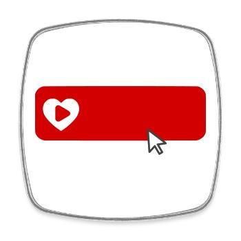 Cooles, von YouTube inspiriertes flaches Symbol für das Abonnieren - Viereckiger Kühlschrankmagnet - Weiß - Vorne