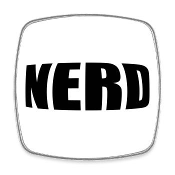 NERD - Viereckiger Kühlschrankmagnet - Weiß - Vorne