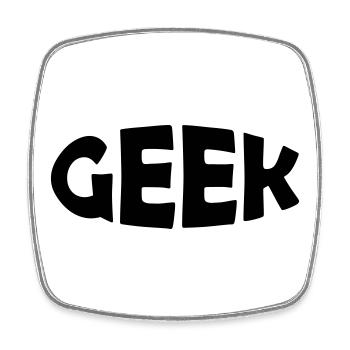 GEEK - Viereckiger Kühlschrankmagnet - Weiß - Vorne