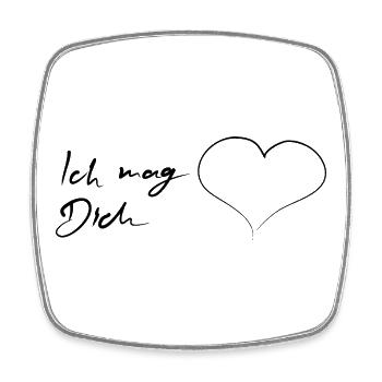 Ich mag Dich mit Herz - Viereckiger Kühlschrankmagnet - Weiß - Vorne
