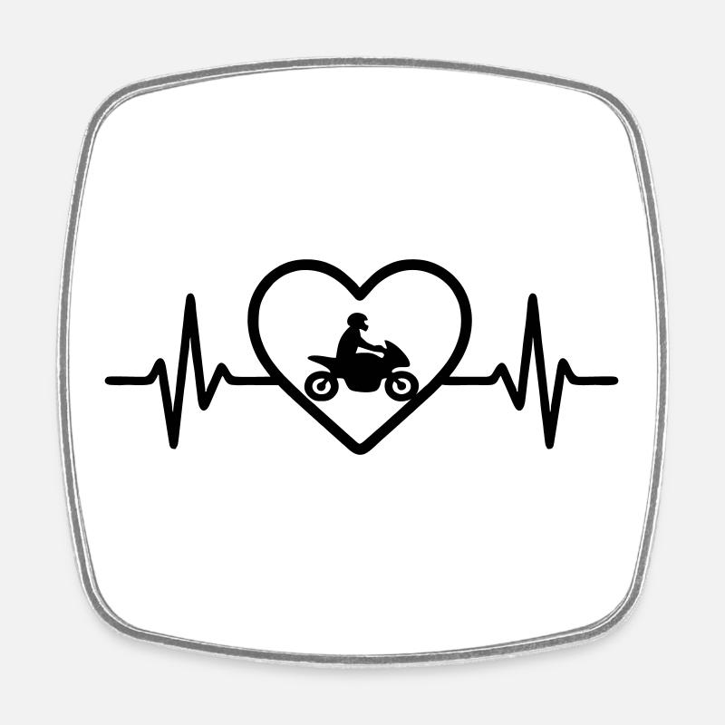 Motorcycle Heart Biker - Square fridge magnet - white