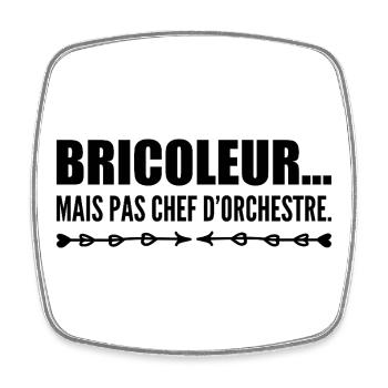 Attention, je bricole sans mode d’emploi - Magnet carré - blanc - Devant