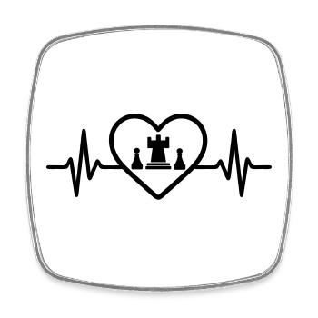 Chess Game Heart Strategy - Square fridge magnet - white - Front