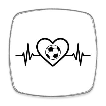 Fußball Herz Sport - Viereckiger Kühlschrankmagnet - Weiß - Vorne