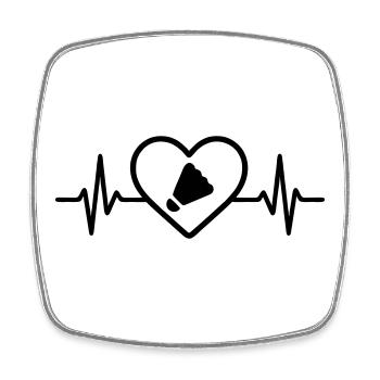 Badminton Heart Sports - Square fridge magnet - white - Front