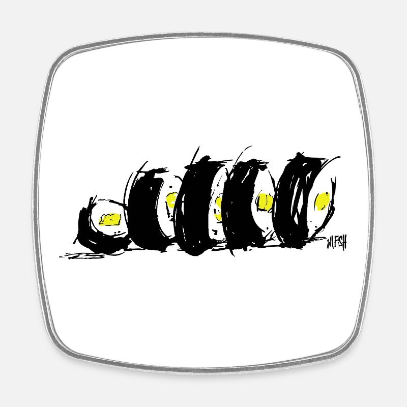 Roll in Love 1 - Square fridge magnet - white