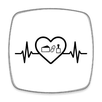 Raclette Cheese Heart Winter - Square fridge magnet - white - Front