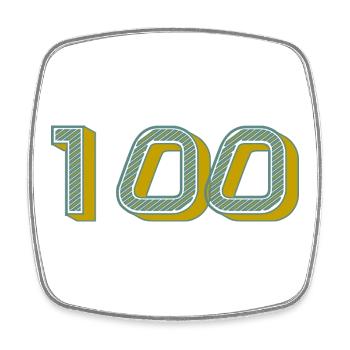 100. 100 YEARS. 100th ANNIVERSARY. BIRTHDAY 100 - Square fridge magnet - white - Front