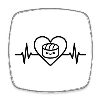 Sushi Kawaii Heart Japanese Cuisine - Square fridge magnet - white - Front