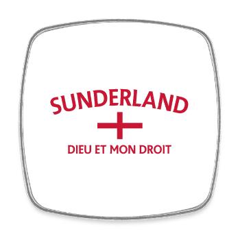 Sunderland Flagge Motto Wappen - Viereckiger Kühlschrankmagnet - Weiß - Vorne