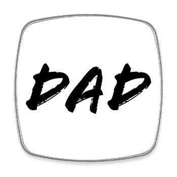 Papa - Viereckiger Kühlschrankmagnet - Weiß - Vorne