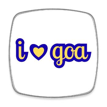 J’adore le design du cœur de Goa - Magnet carré - blanc - Devant