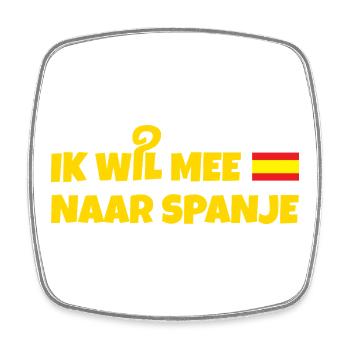 Ich möchte nach Spanien - Viereckiger Kühlschrankmagnet - Weiß - Vorne