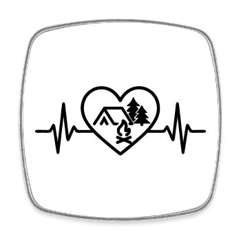 Camping Heart Tent Nature Adventure - Square fridge magnet - white - Front