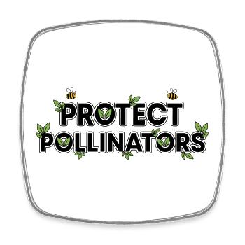 Protect Pollinators | Save the bees - Square fridge magnet - white - Front