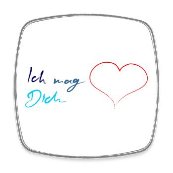 Wenn Du "Ich mag Dich" sagen willst - Viereckiger Kühlschrankmagnet - Weiß - Vorne