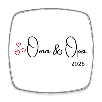 Oma und Opa 2026 werdende Großeltern Schwanger  - Viereckiger Kühlschrankmagnet - Weiß - Vorne