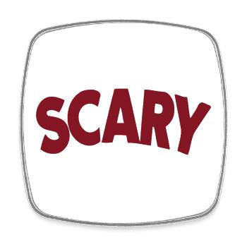 Lettrage Scary Rouge Bold - Magnet carré - blanc - Devant