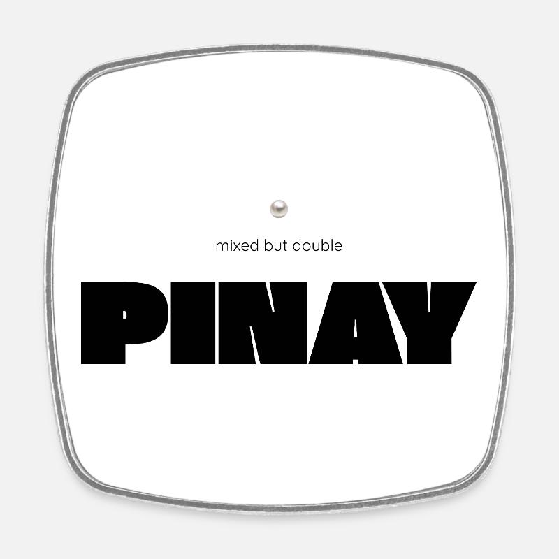 Mixed but Double – Pinay Diversity Statement - Viereckiger Kühlschrankmagnet - Weiß