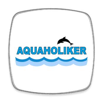 AQUAHOLIC - Square fridge magnet - white - Front