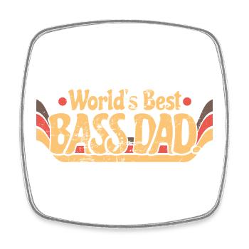 World's Best Bass Dad Retro - Magnet carré - blanc - Devant