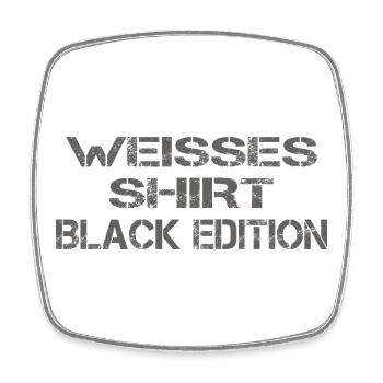 Funny Slogan White Shirt Black Edition - Square fridge magnet - white - Front