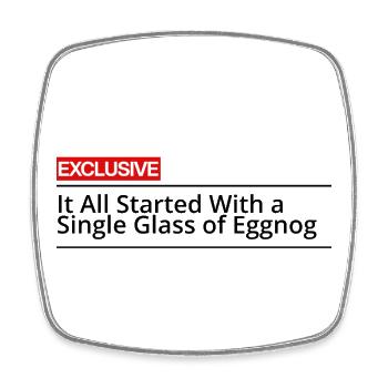 Tout a commencé avec un seul verre de lait de poule T-Shir - Magnet carré - blanc - Devant