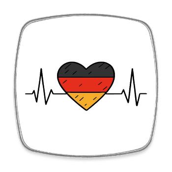 Deutschland Heartbeat Line Flagge Liebe Reisen Design - Viereckiger Kühlschrankmagnet - Weiß - Vorne