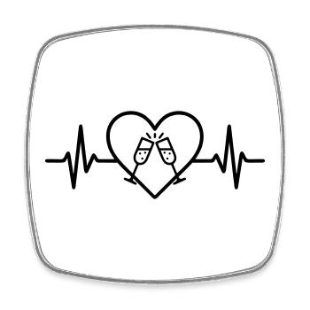 Sparkling Glasses Heart Toast Celebration - Square fridge magnet - white - Front