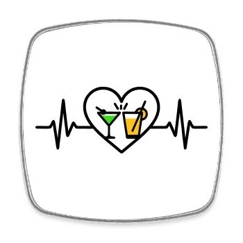 Cocktails Heart Summer Celebration Holiday - Square fridge magnet - white - Front