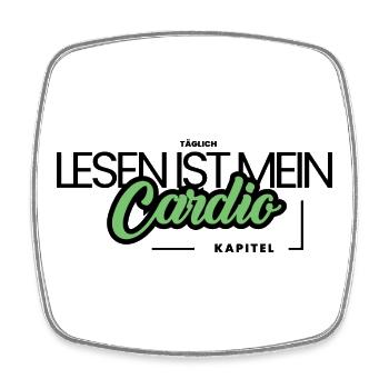 Typographie – La lecture est mon cardio - Magnet carré - blanc - Devant