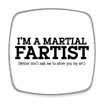 Pet Martial Artist – Don't Ask Me For My Art - Square fridge magnet - white - Front
