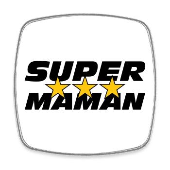 Super Maman - Fête des Mères - Magnet carré - blanc - Devant