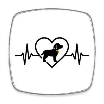 Dog Heart Silhouette Dog Lover Gift - Square fridge magnet - white - Front