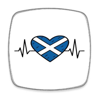 Schottland Flagge Herzschlag Linie Schottischer Stolz Kunst - Viereckiger Kühlschrankmagnet - Weiß - Vorne