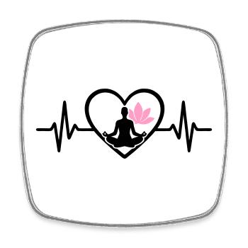 Yoga Heart Woman Silhouette Lotus Wellness - Square fridge magnet - white - Front