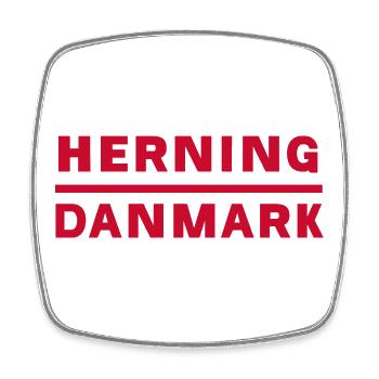 Herning Denmark Local Style - Square fridge magnet - white - Front