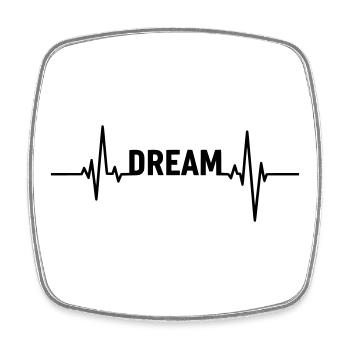 Dream Herzschlag – Inspirational Design - Viereckiger Kühlschrankmagnet - Weiß - Vorne