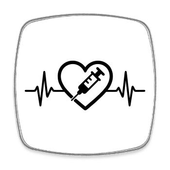 Herz + Krankenpfleger / Krankenschwester – Super  - Viereckiger Kühlschrankmagnet - Weiß - Vorne
