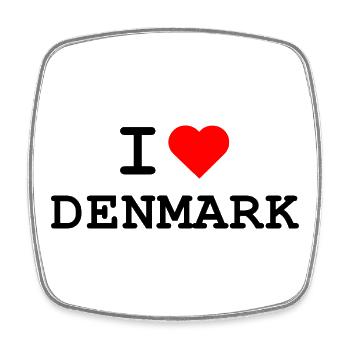 I love Denmark - Dänemark - Square fridge magnet - white - Front