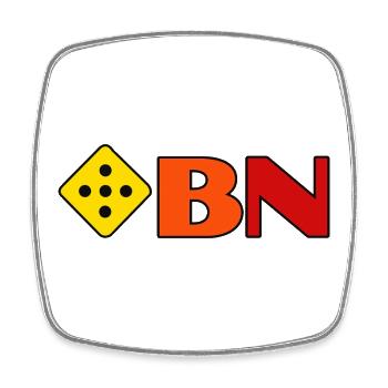 BN Cube Logo Yellow-Orange Red - Square fridge magnet - white - Front