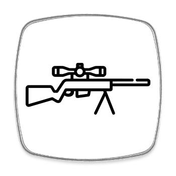 Sniper - Magnet carré - blanc - Devant