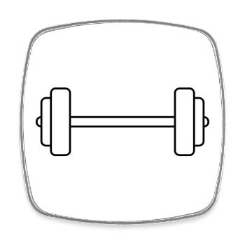 Dumbbell - Square fridge magnet - white - Front