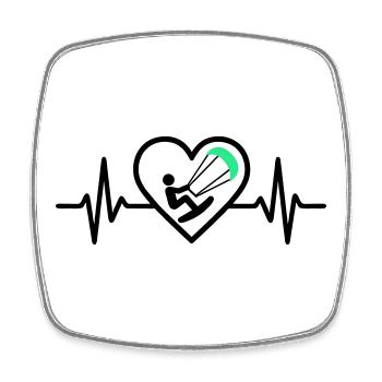 Heart Kitesurf – Passion Sports nautiques - Magnet carré - blanc - Devant
