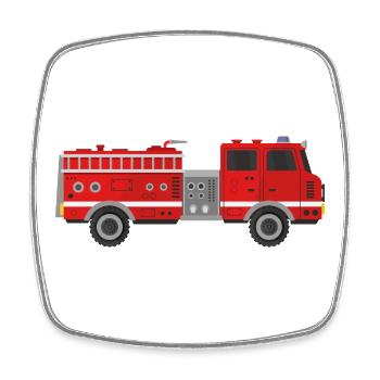 Fire truck - Square fridge magnet - white - Front