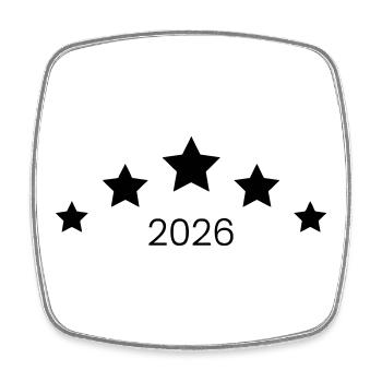 2026 Symbol Stars - Square fridge magnet - white - Front