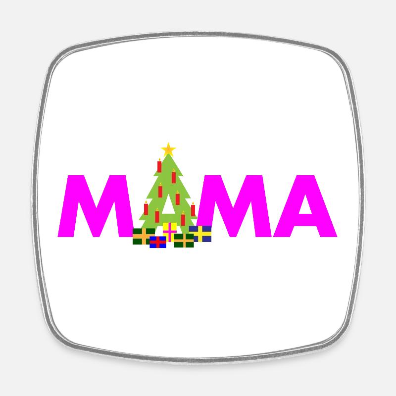 Maman Sapin de Noël - Magnet carré - blanc